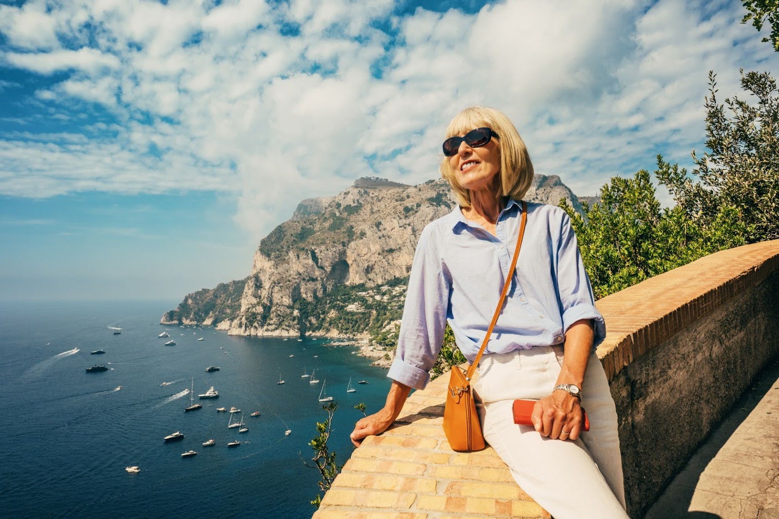 Senior woman overlooking an ocean