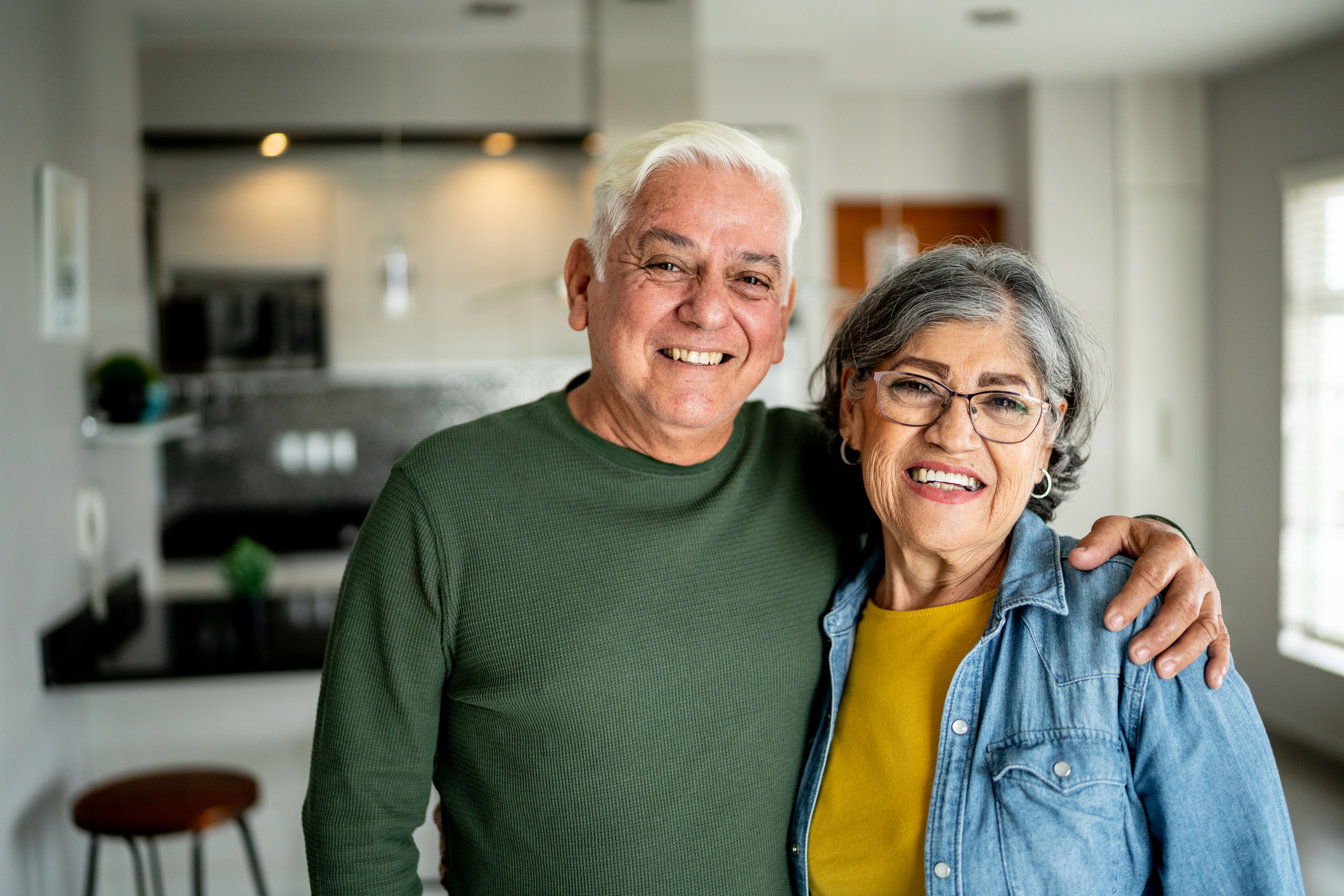 senior couple smiling