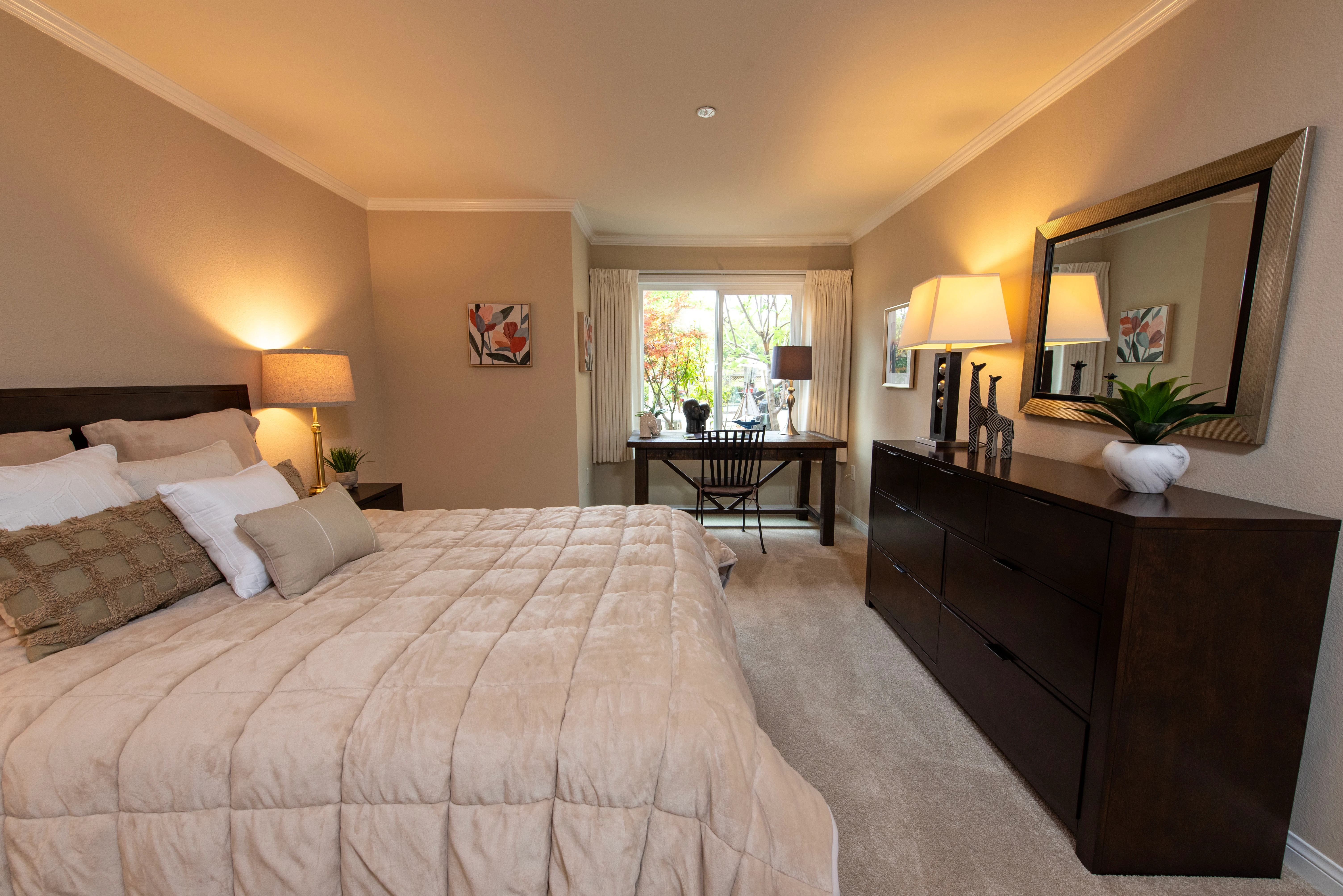 model apartment included with independent senior living costs