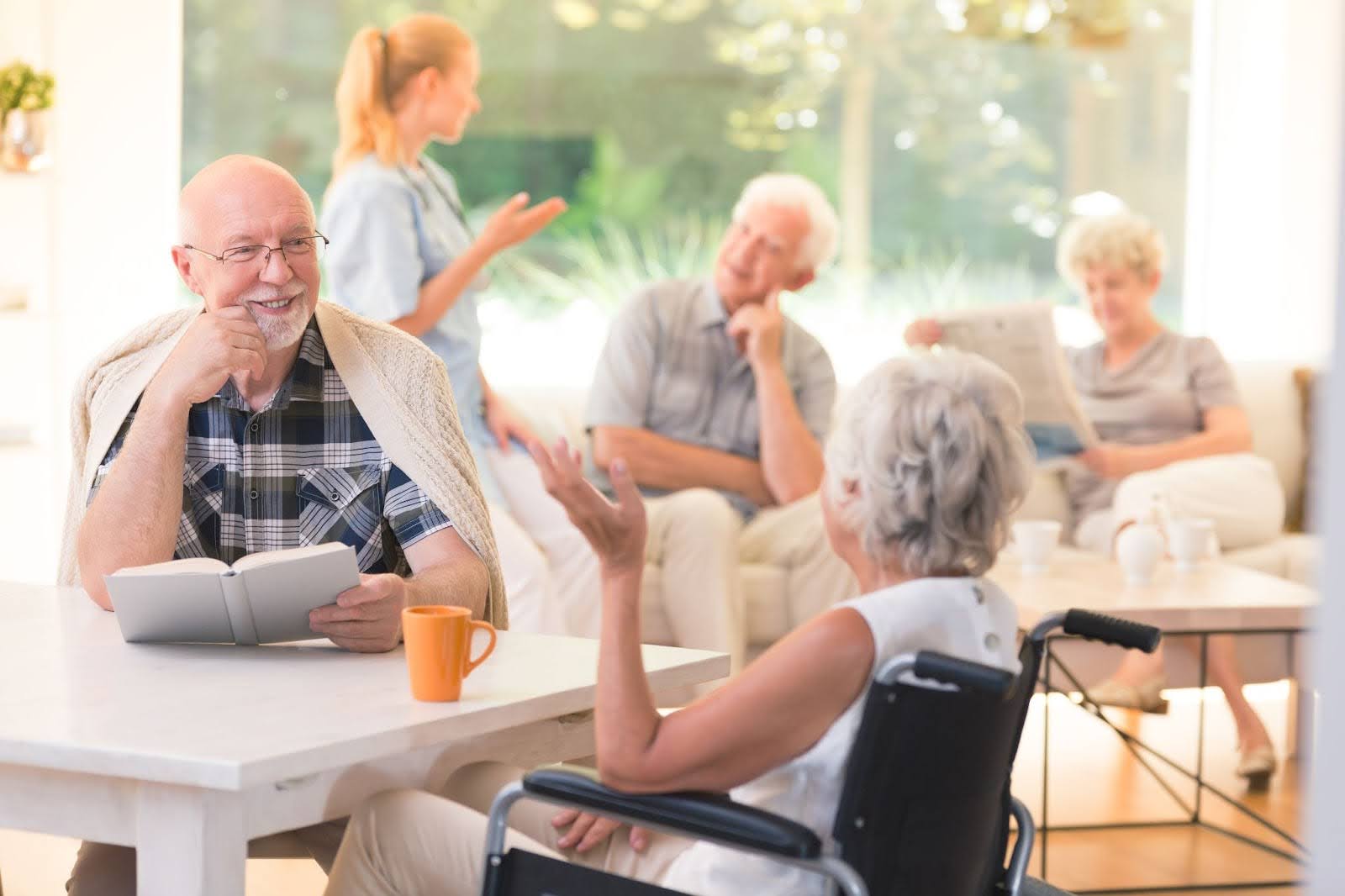 Seniors enjoying each others company