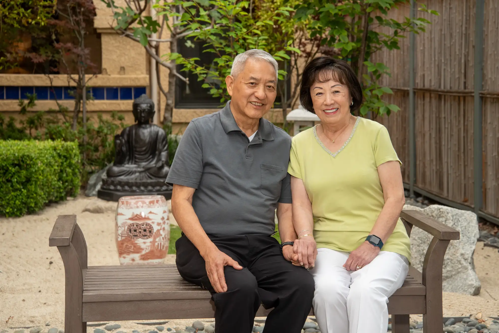 a senior couple enjoying their independent senior living community
